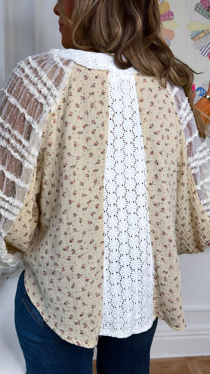 Sunset Sol Blouse, Tan