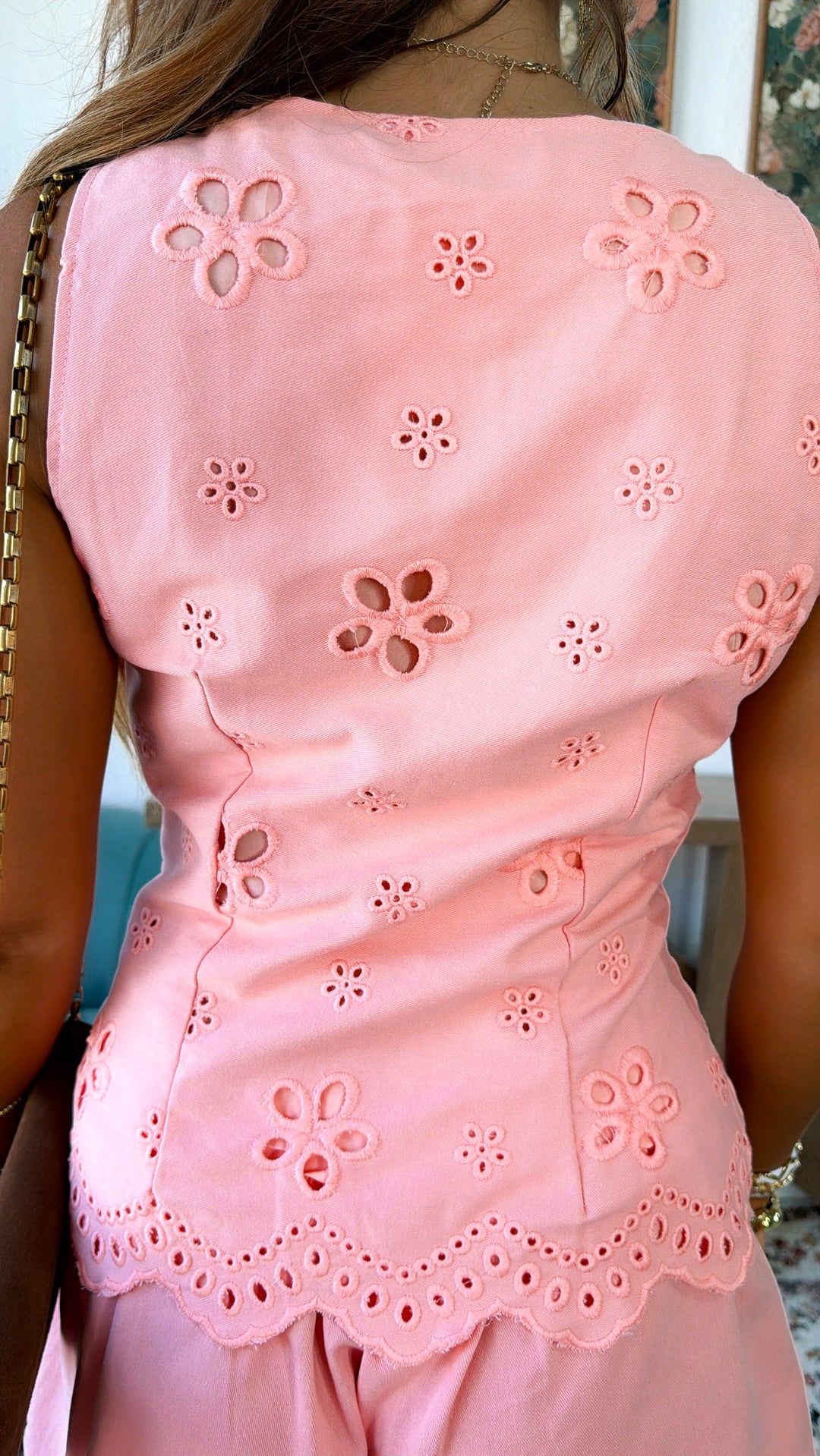 Cherry On Top Eyelet Top, Dusty Pink