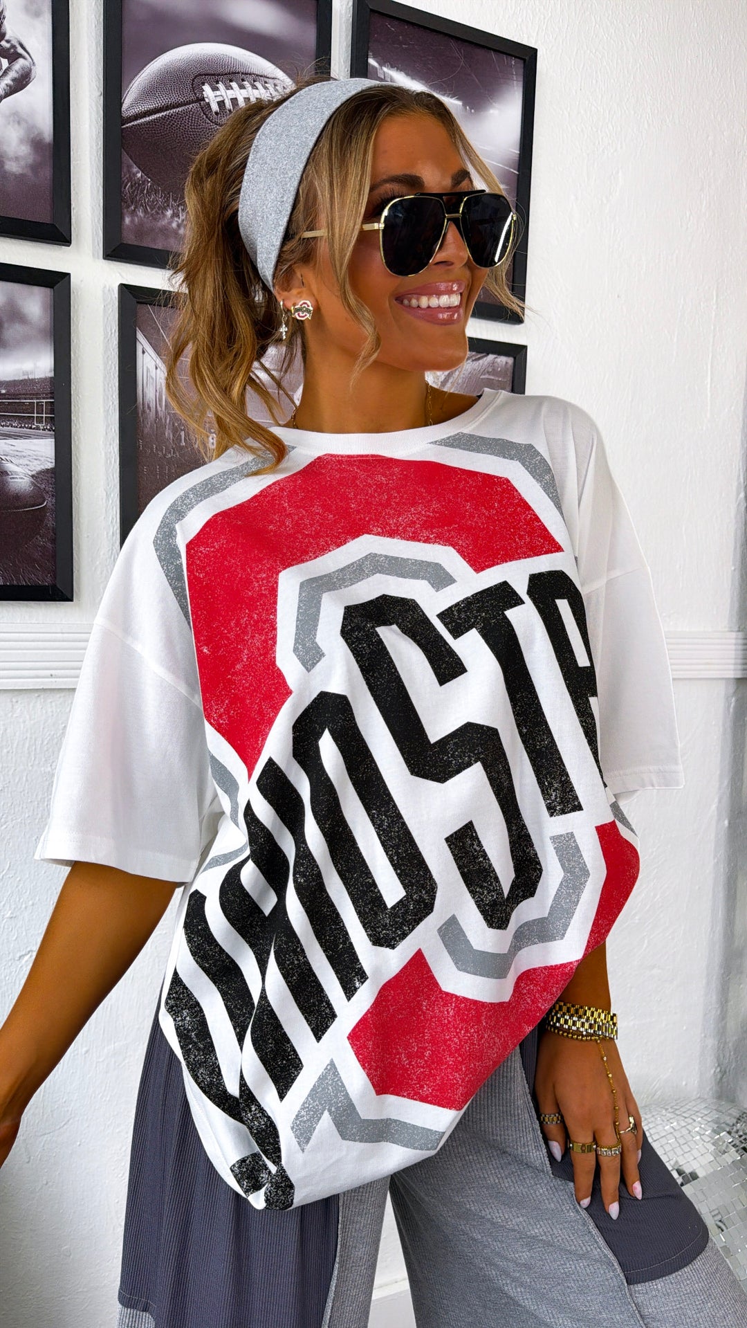 Oversized Team Graphic Tee, White