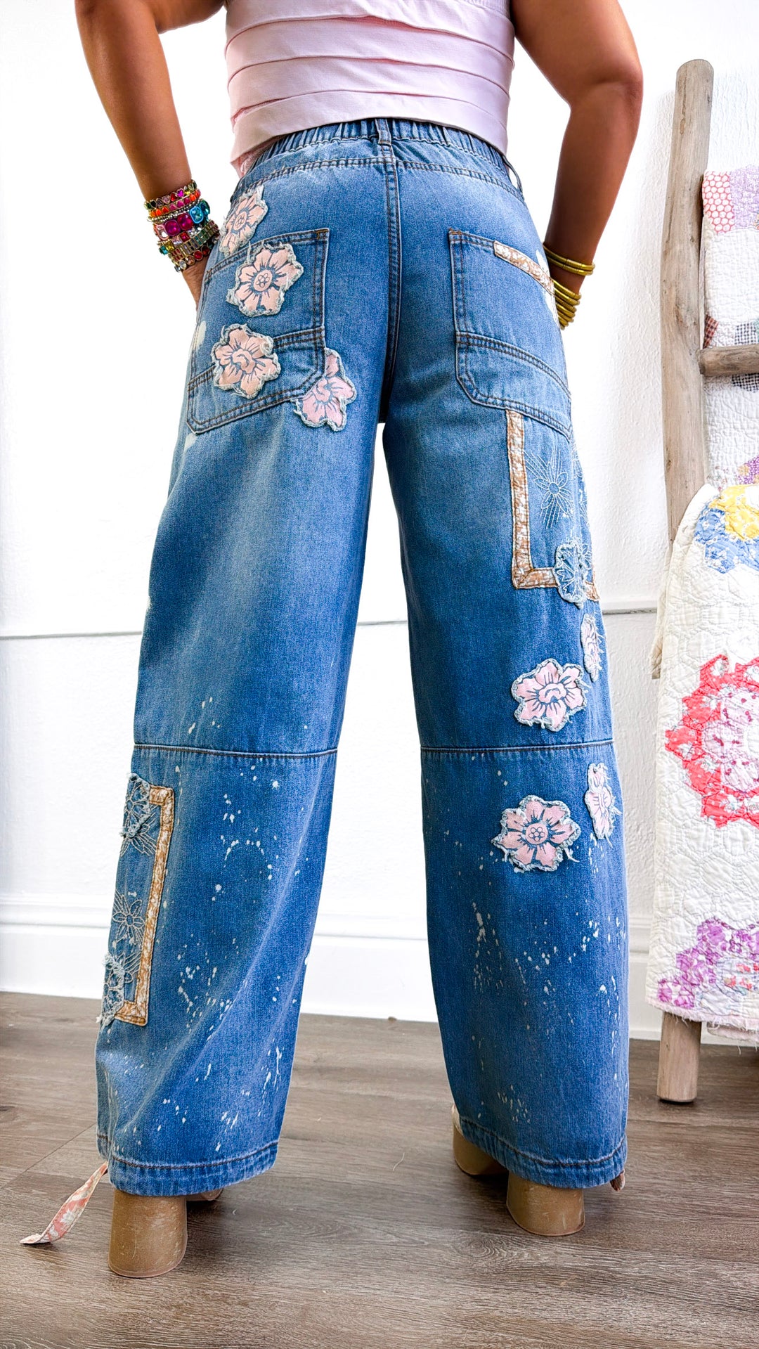Washed Block Denim Pant, Denim