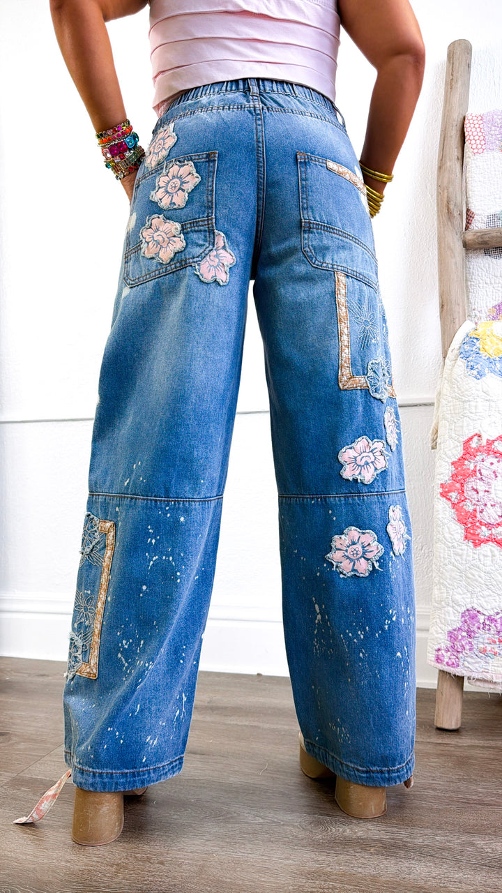 Washed Block Denim Pant, Denim
