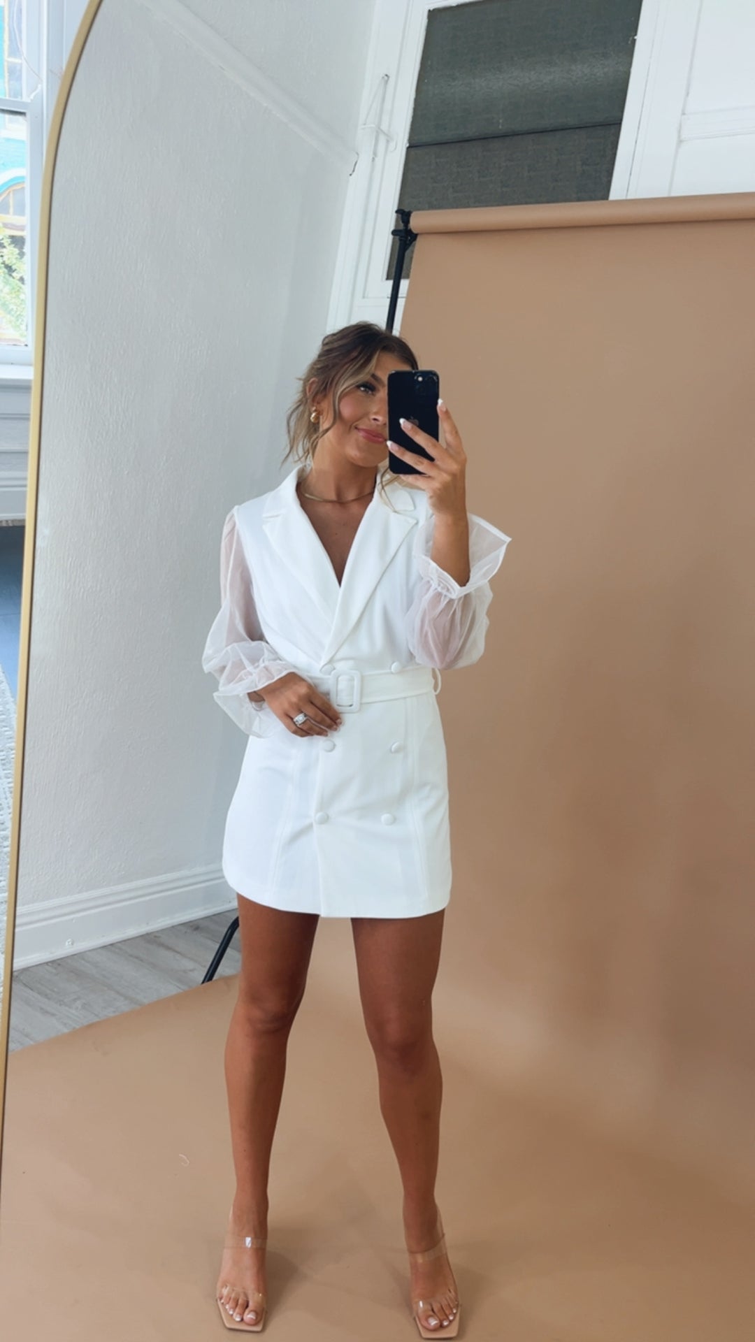 Let's Meet Up Blazer Dress, White Medium Let's Meet Up Blazer Dress, White Medium