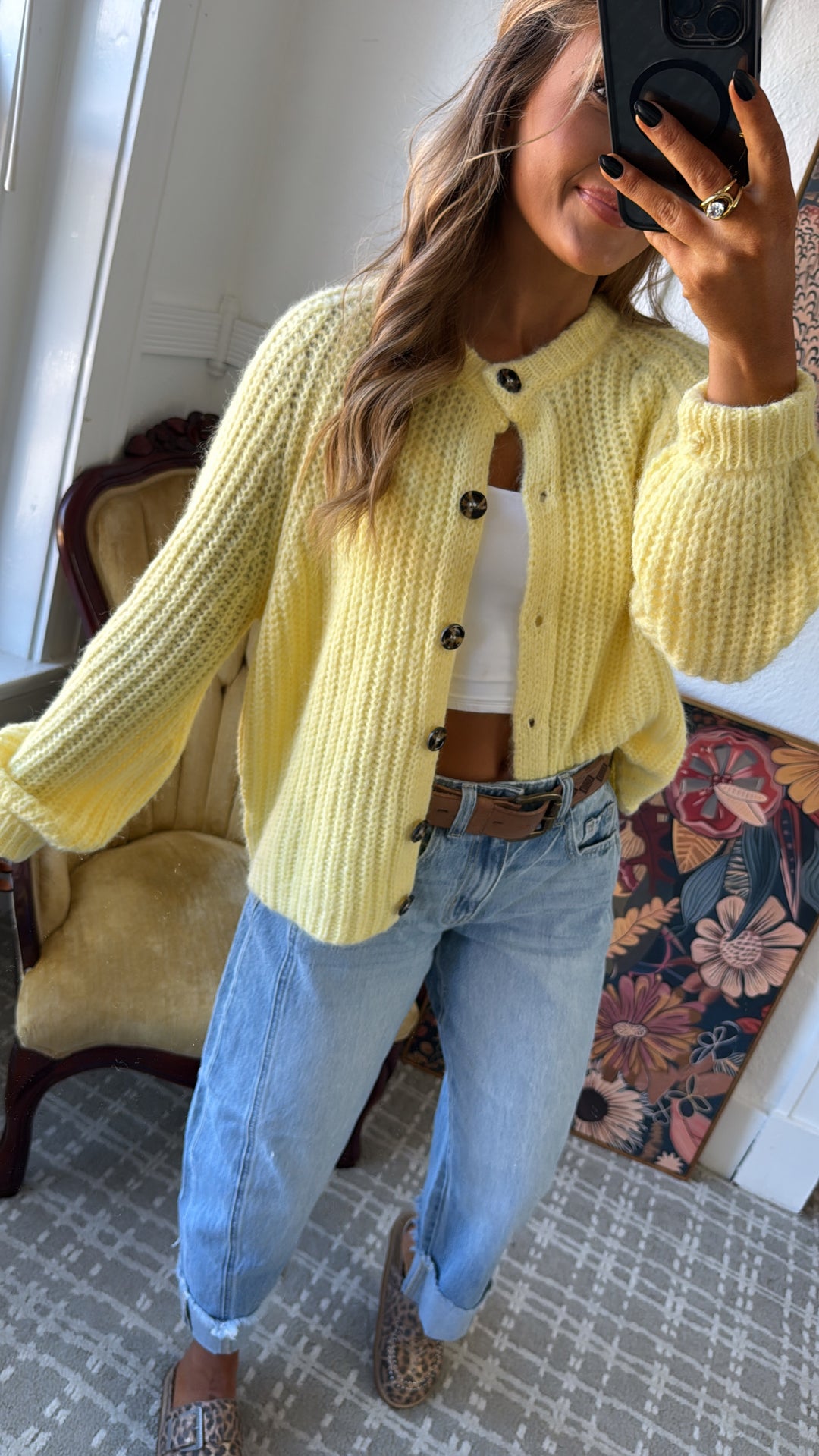 Candle light Cardigan, Lemon