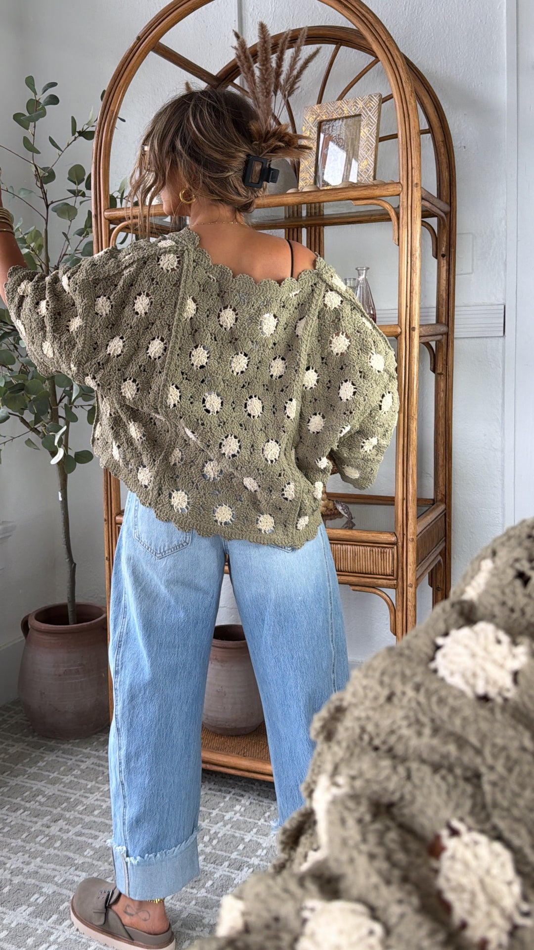 Emberlynn Knit Top, Olive/Almond