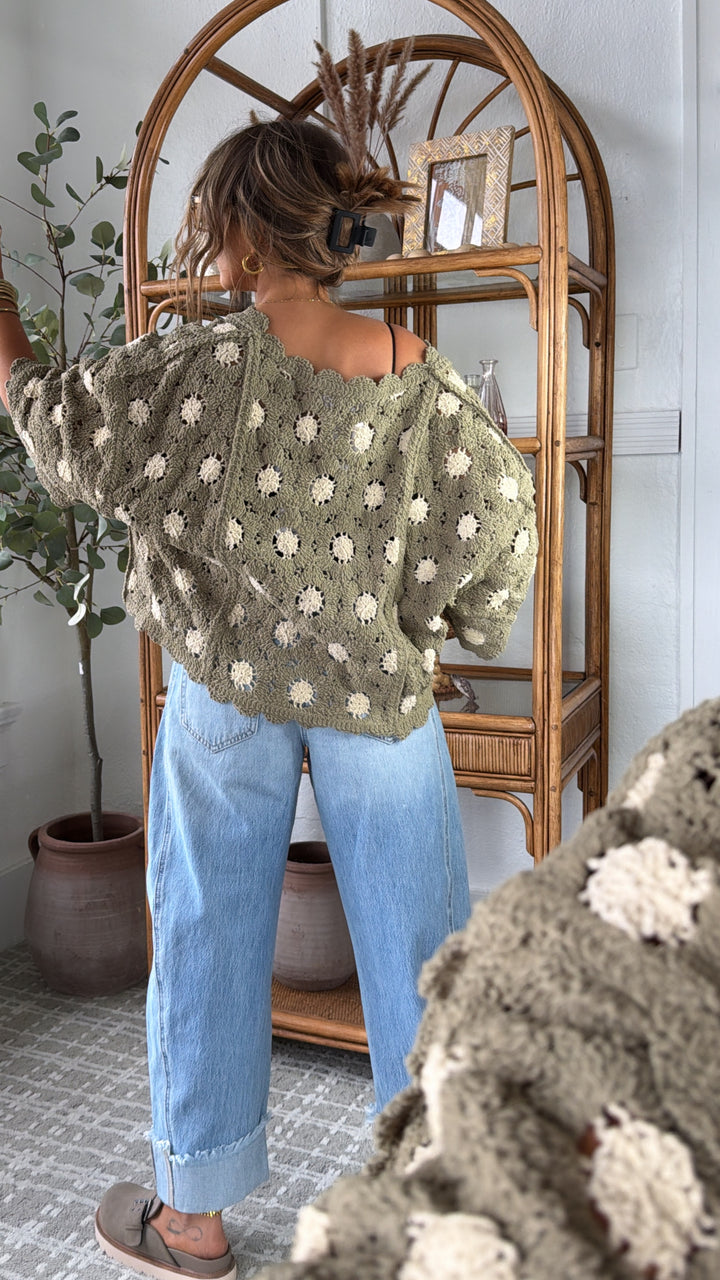 Emberlynn Knit Top, Olive/Almond