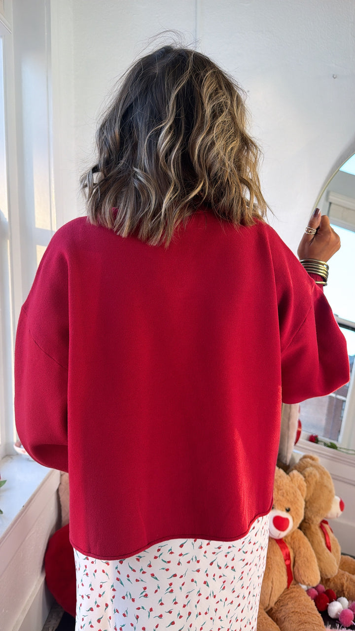 Simple & Sweet Sweater, Red