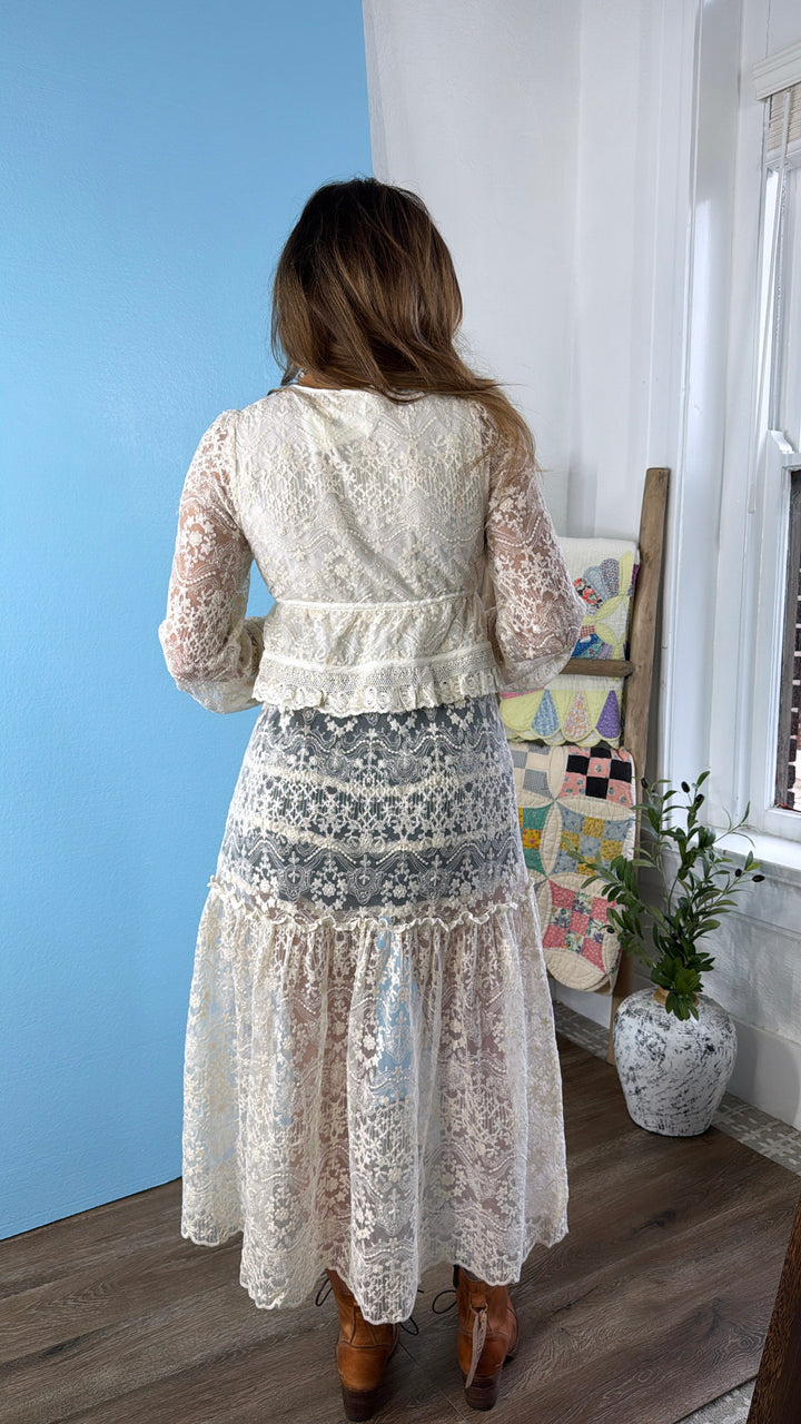 Serena Lace Kimono, Ecru