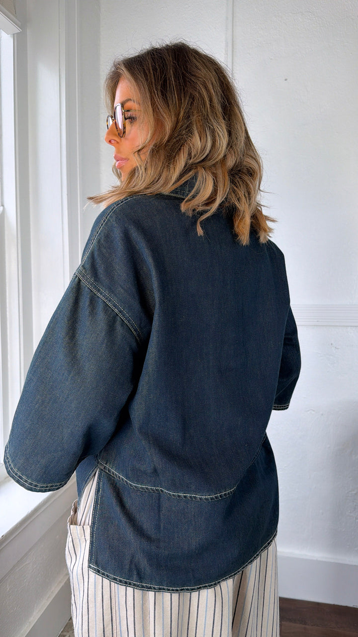 Bluebird Denim Top, Dark Denim