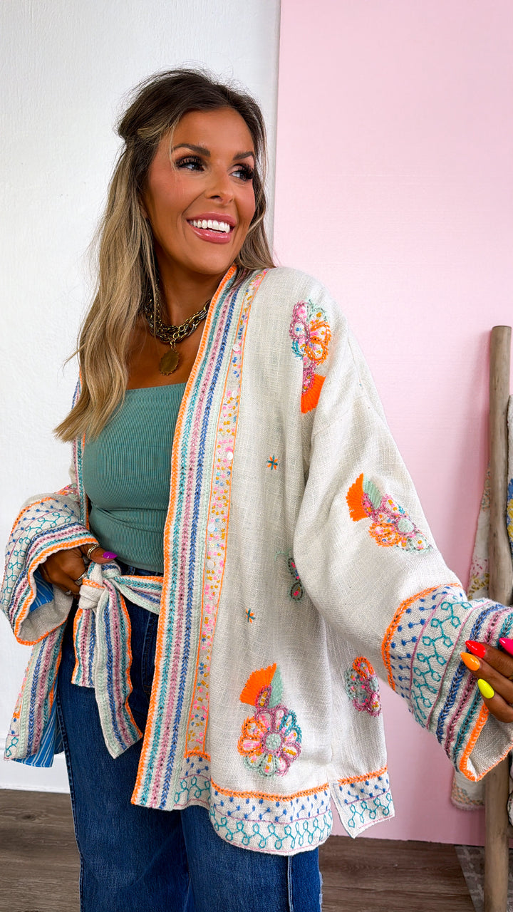 Light Up The Room Cardigan, Natural Multi