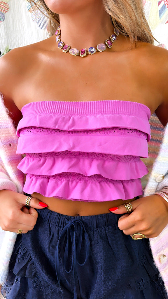 rurumu: ルルムウ/overlapping ruffles topsピンク 393-ABB78E47-8852-4231-808D-