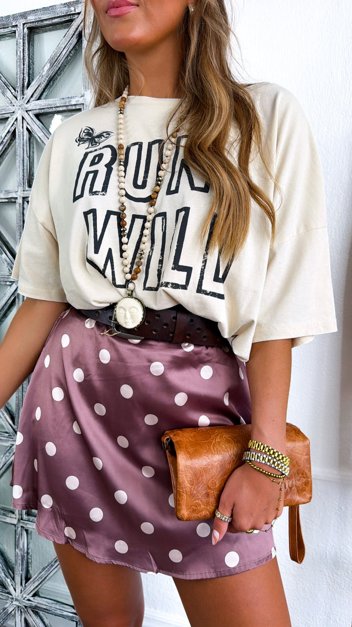 Rosewood Polka Dot Skirt, Hazelnut/Mink