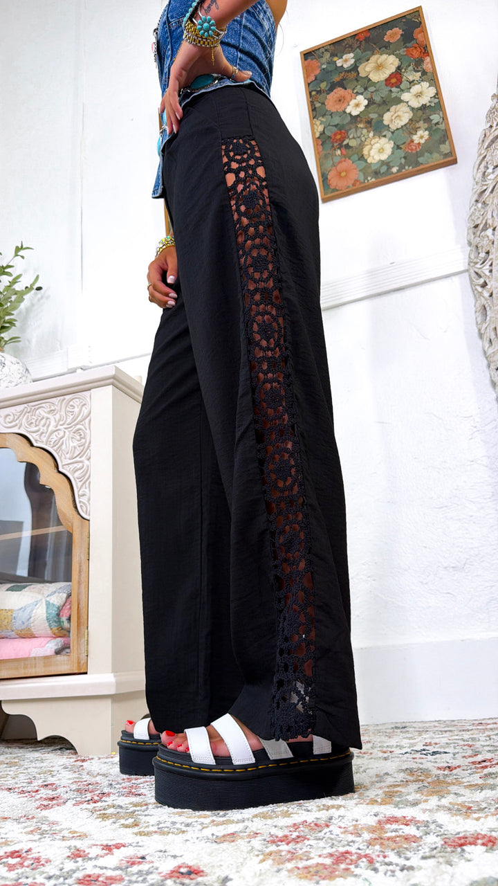 After Dark Detailed Pants, Black