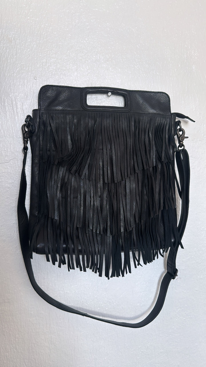 Bristol Layered Fringe Tote, Black