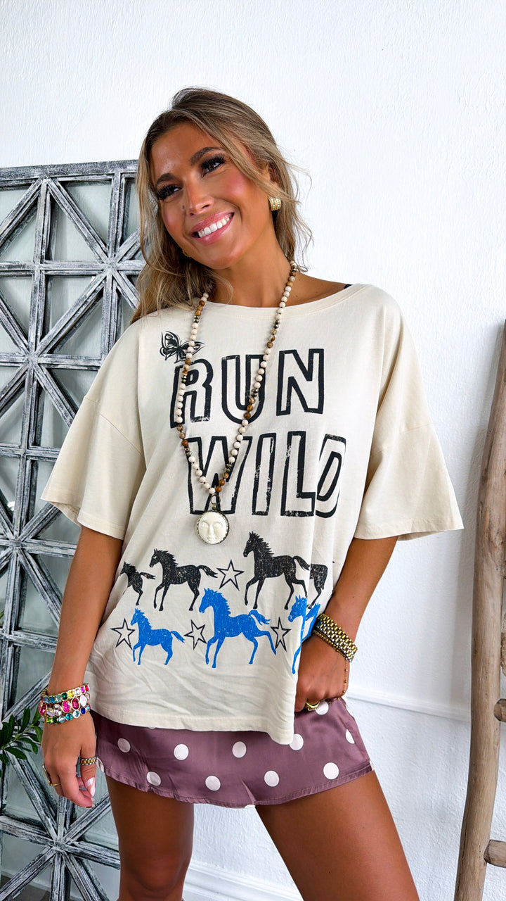 Runnin' Wild Graphic Tee, Beige