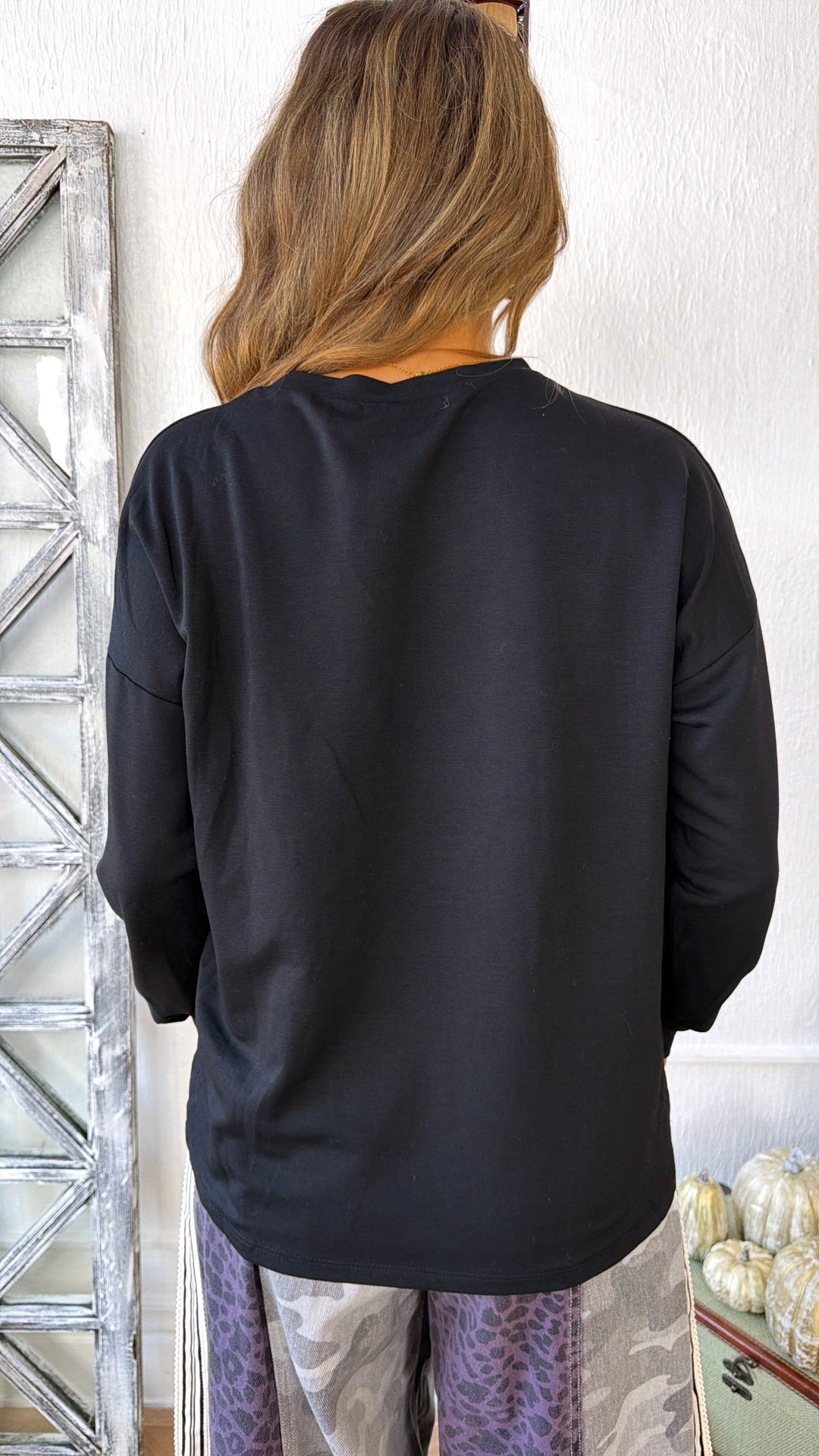 Dancing In Sparkle Skelton Top, Black