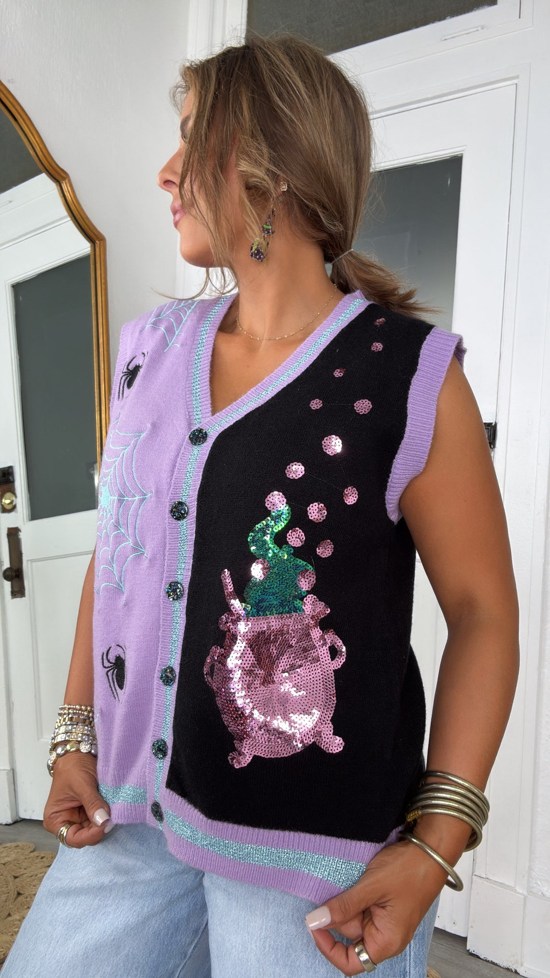 Sweet & Spooky Sweater Vest, Black