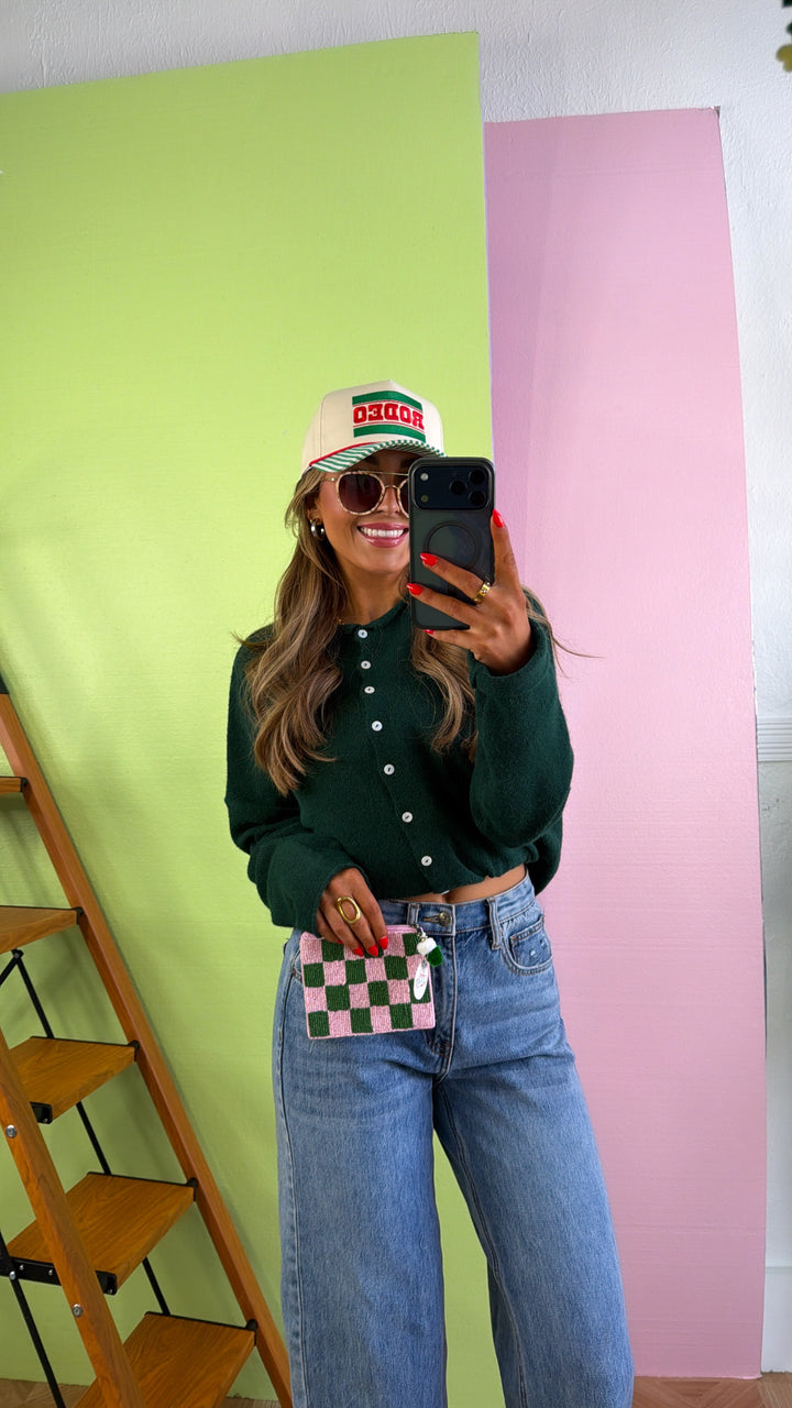 Penelope Knit Cardigan, Forest Green