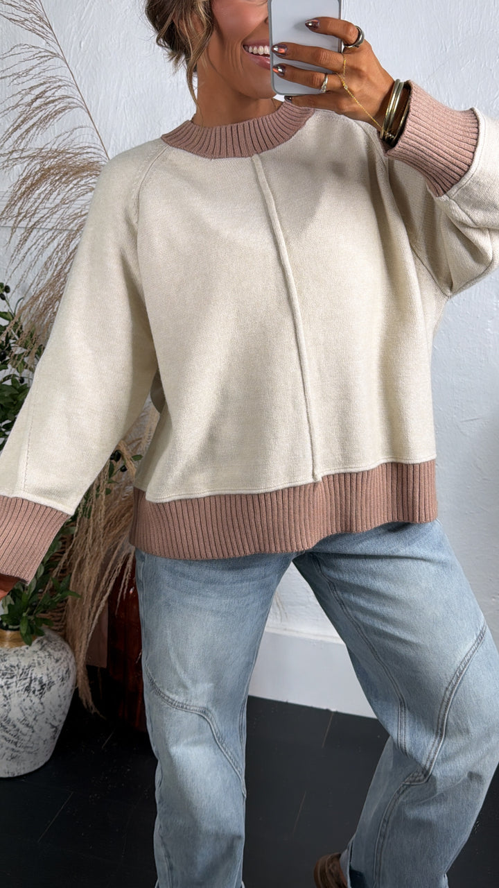 Hollow Pine Sweater, Ecru