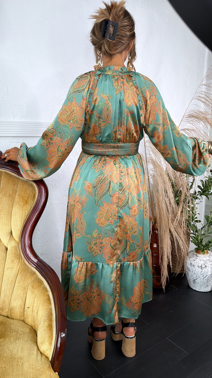 Maplevine Midi Dress, Emerald