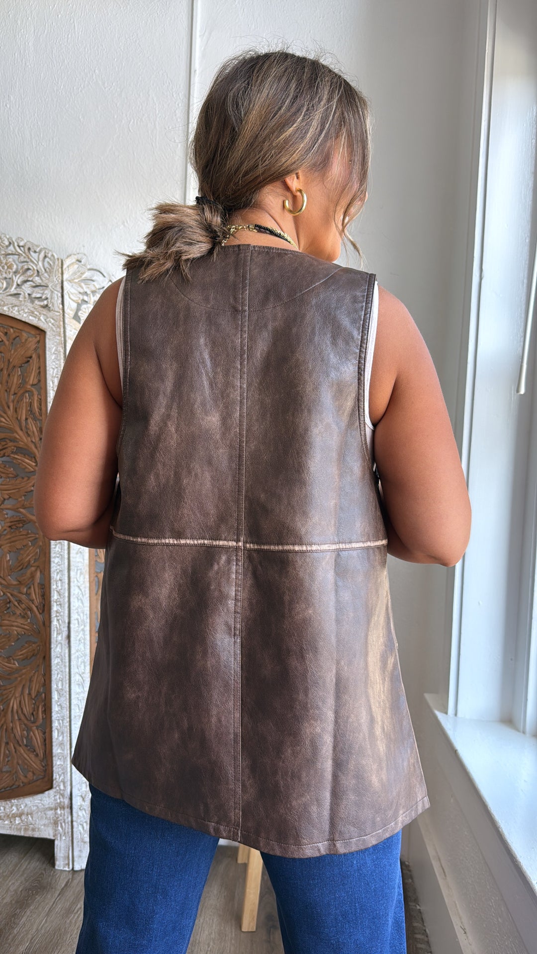 Stone Ridge Leather Vest, Espresso