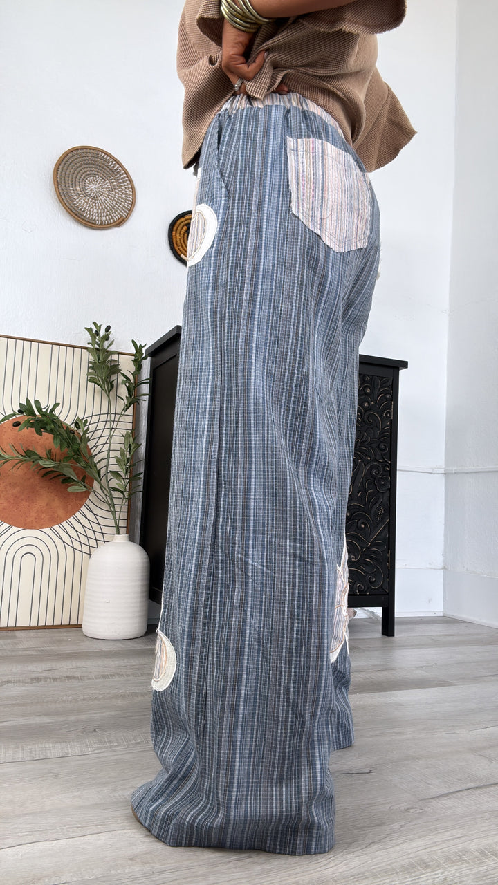 Isla Floral Pant, Navy Multi