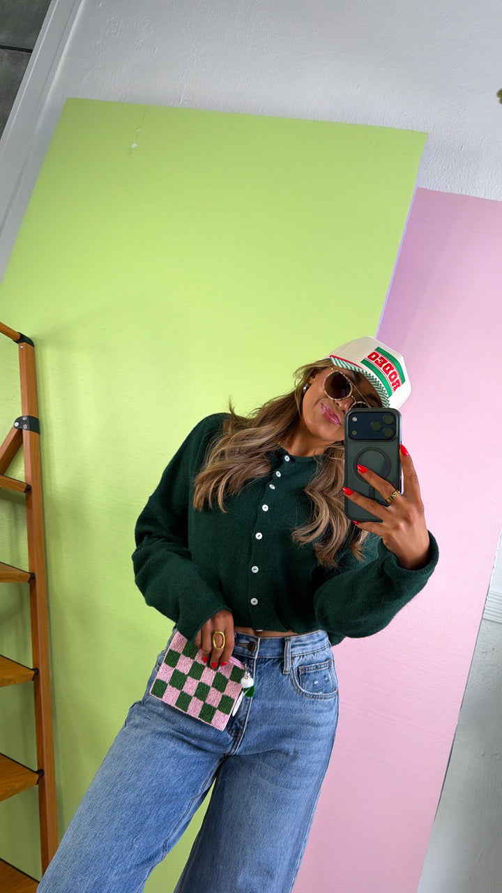 Penelope Knit Cardigan, Forest Green