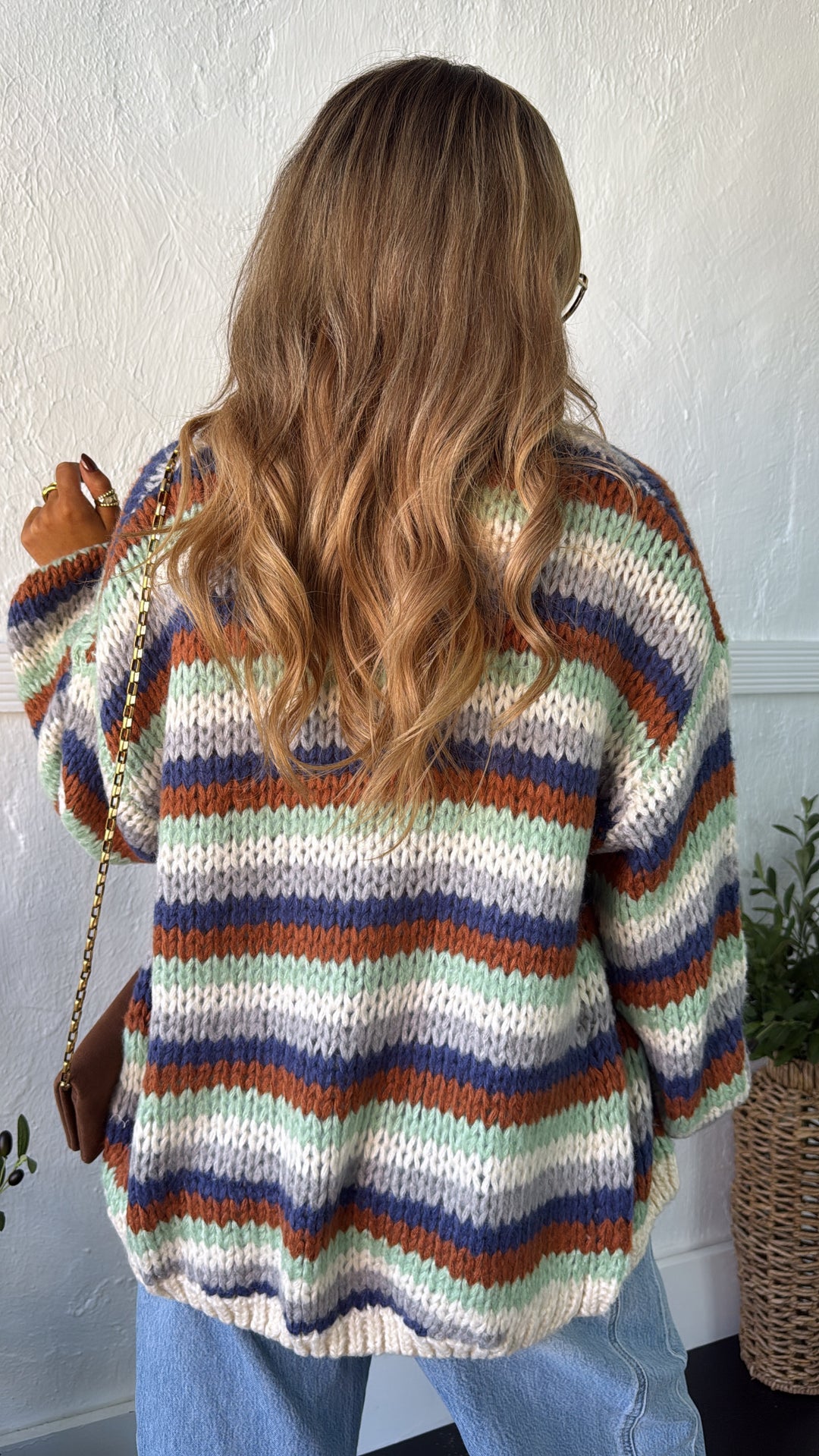 Canyon Skies Knit Cardigan, Cream Combo