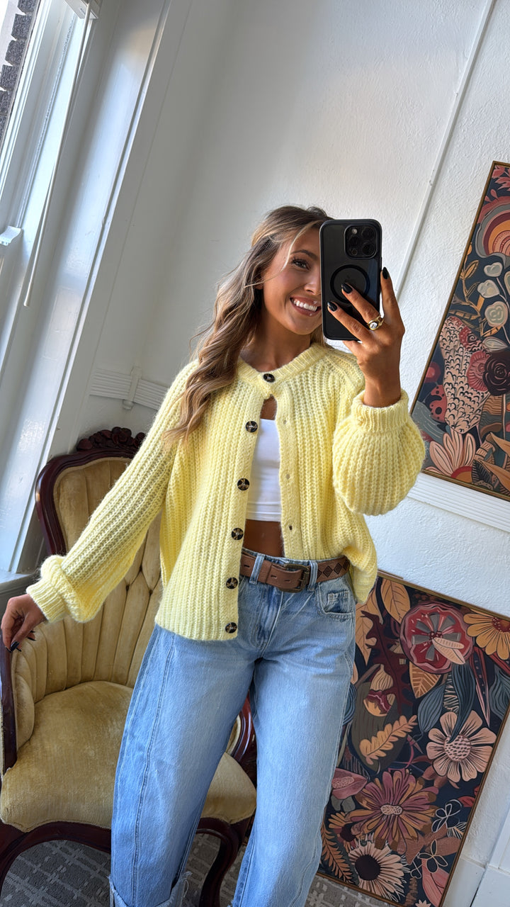 Candle light Cardigan, Lemon