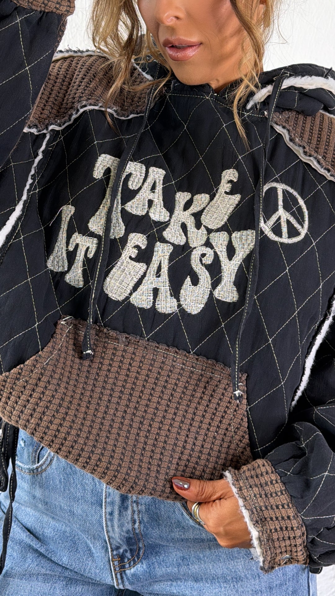 Take It Easy Hoodie, Black Multi