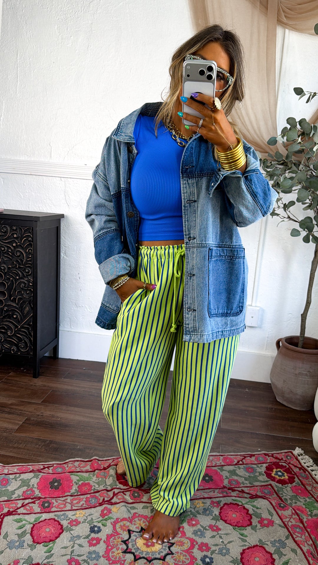 Button Up Denim Jacket, Denim Mix