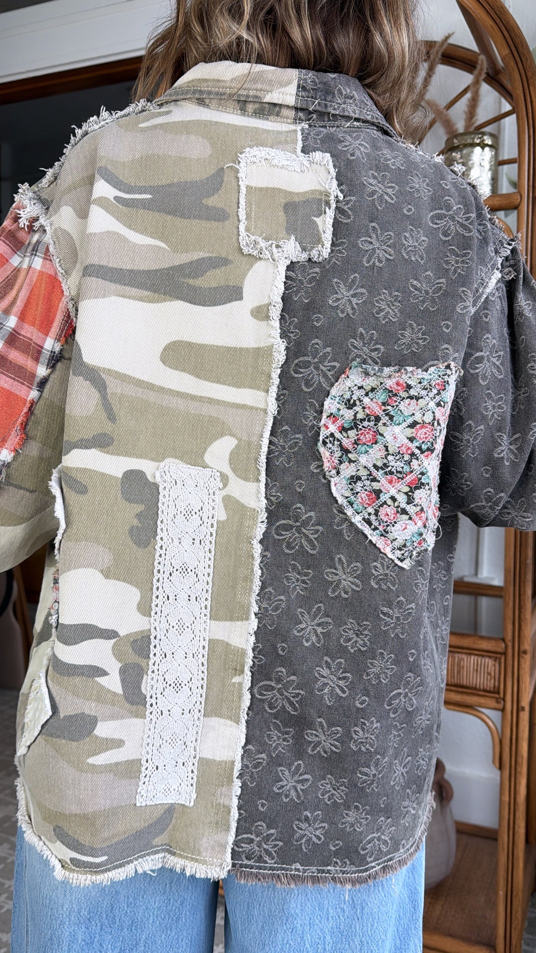 Camo Petal Jacket, Black