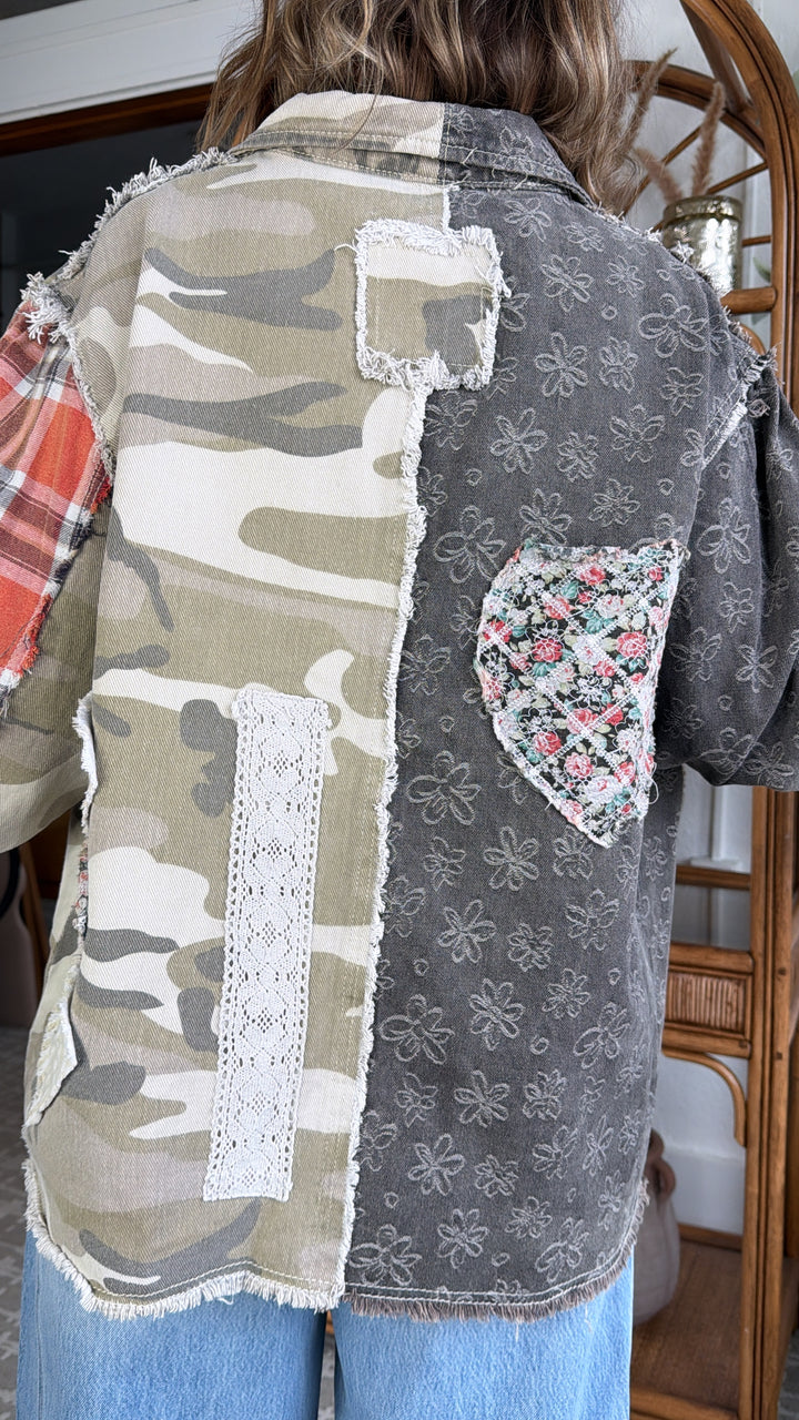 Camo Petal Jacket, Black