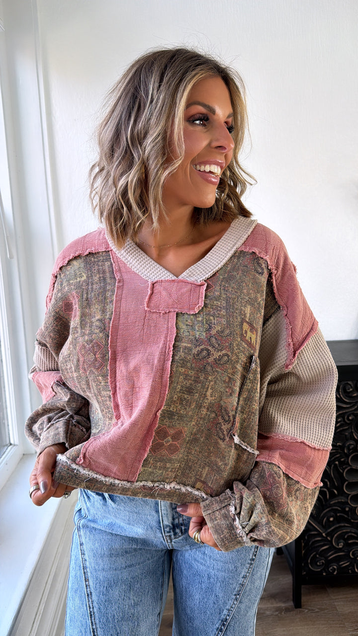 Maple Muse Top, Brick Multi