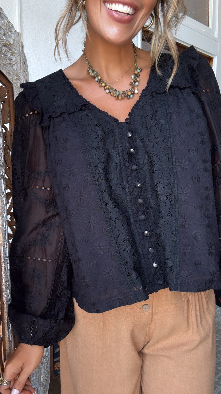 Romantic Street Blouse, Black