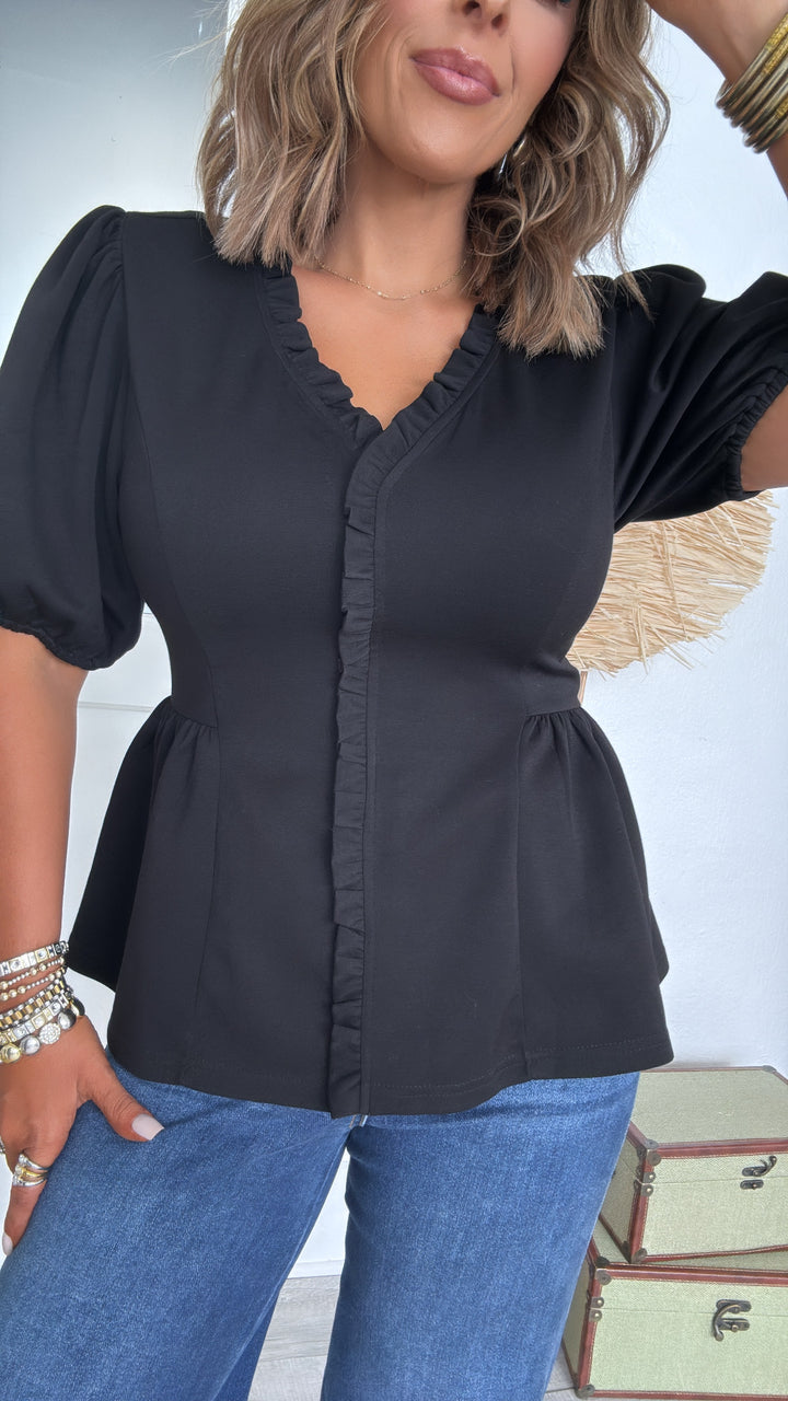Noir Elegance Top, Black