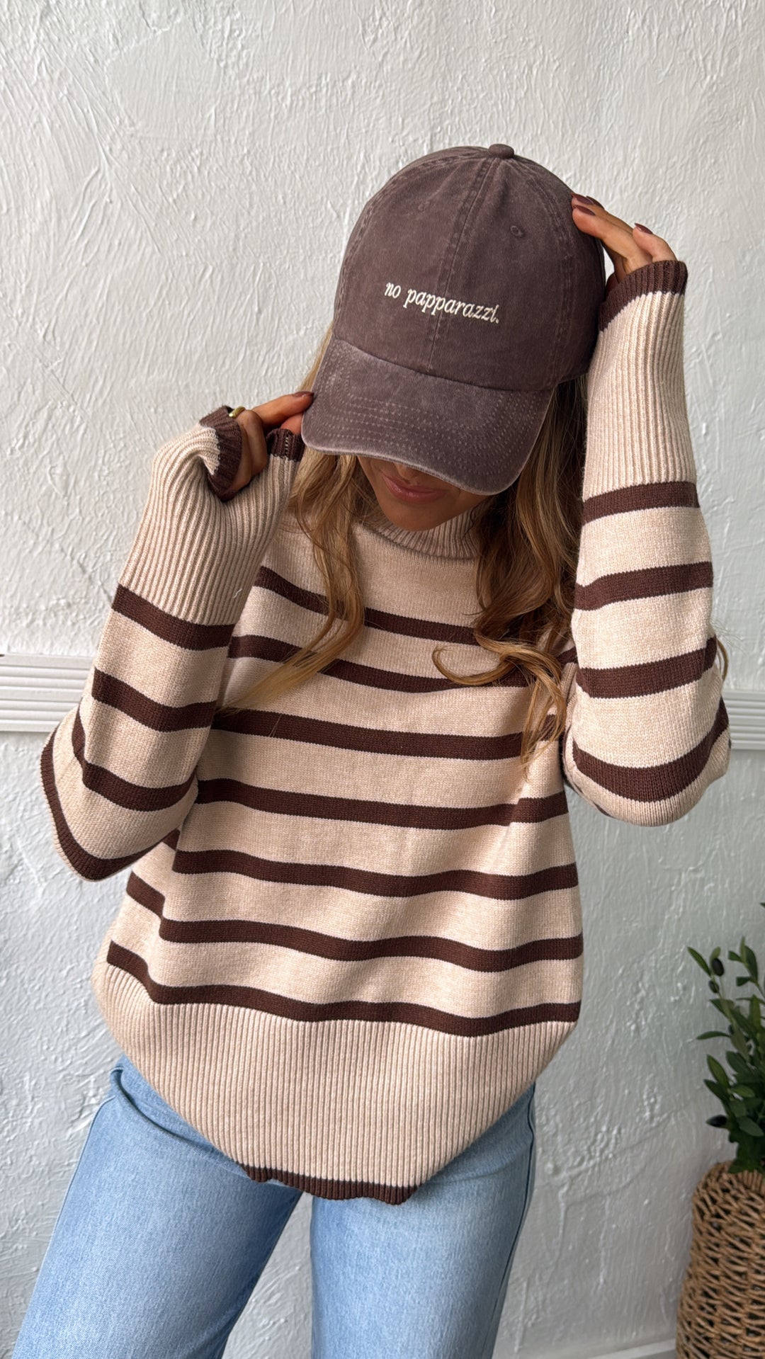 Thistlewood Striped Knit Sweater, Lt. Taupe