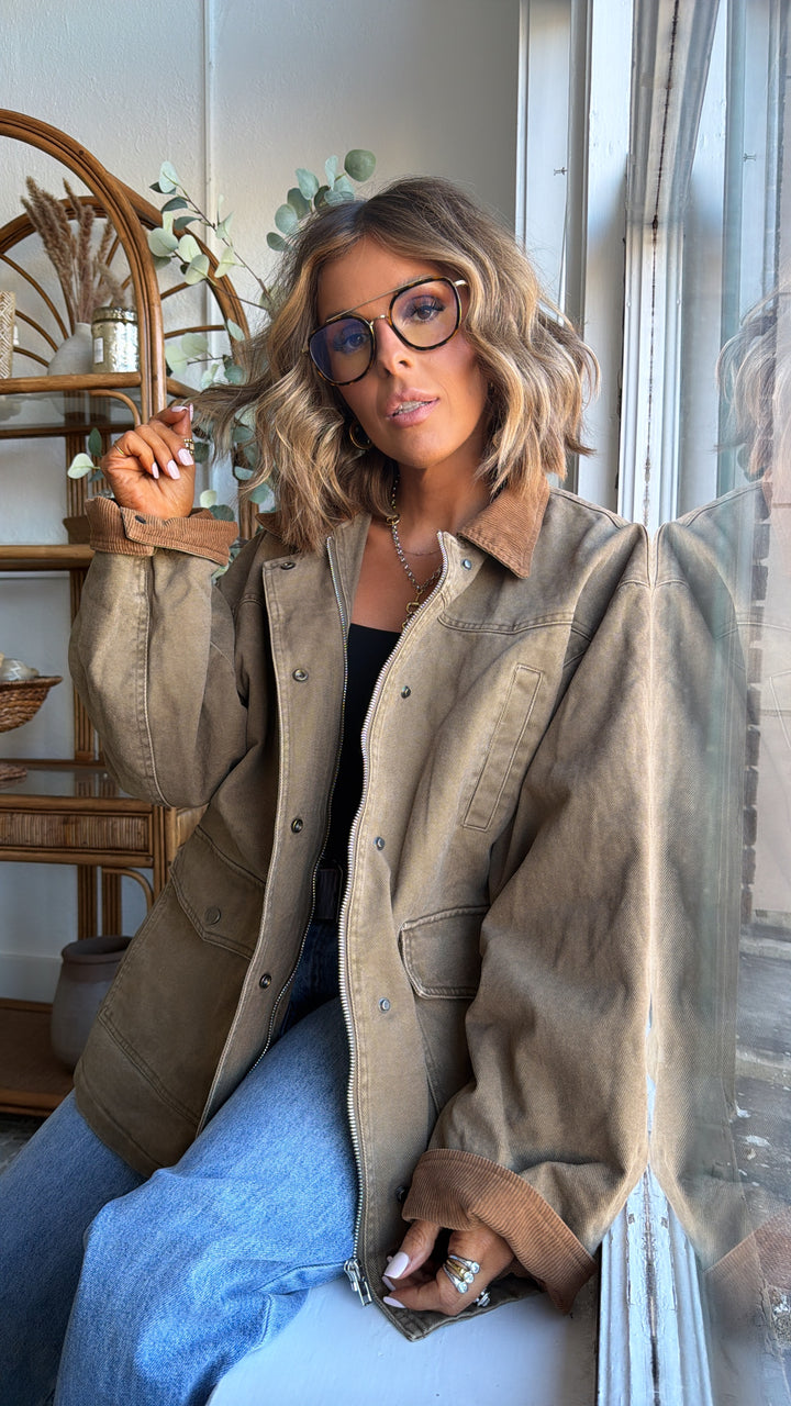 The Everest Jacket, Olive/ Brown