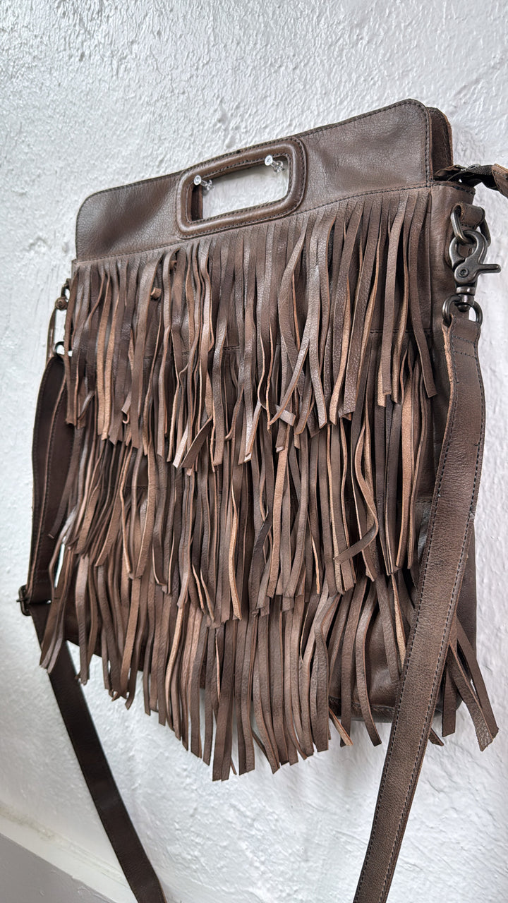 Bristol Layered Fringe Tote, Grey