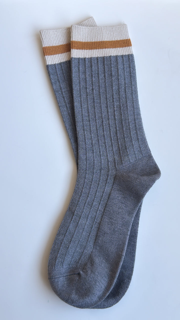 Colorblock Socks, Grey