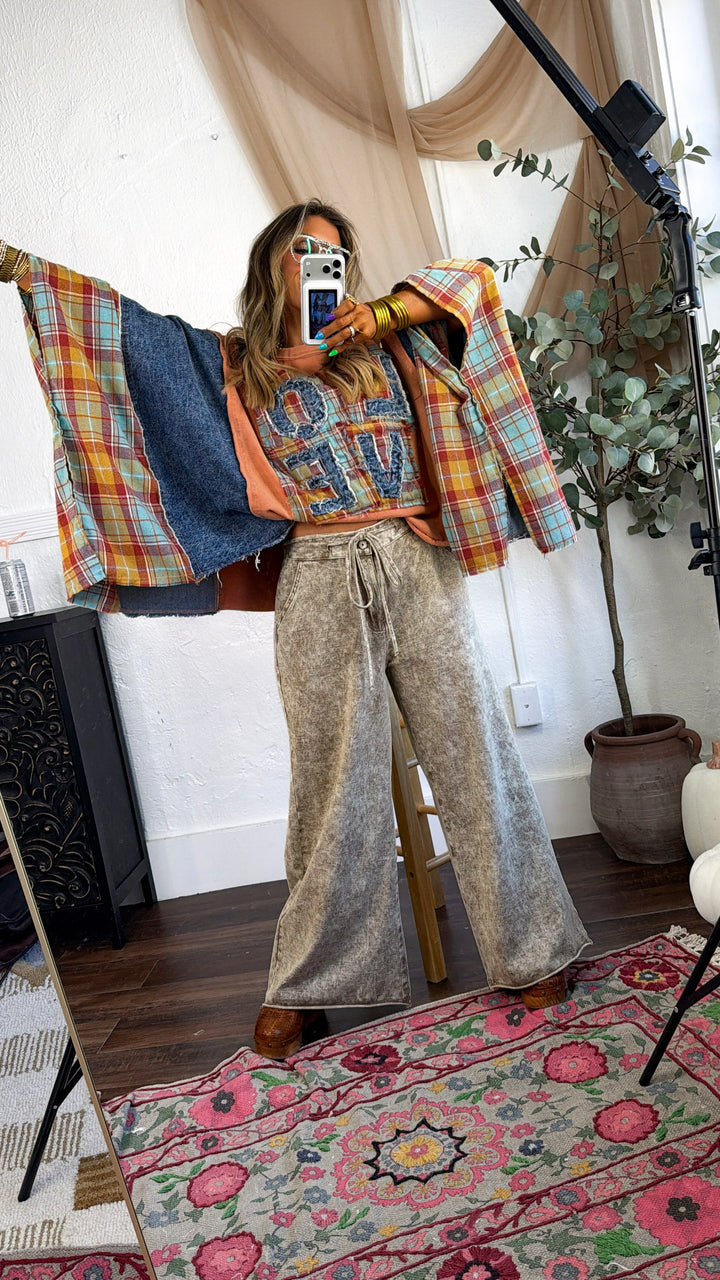 Relaxed Drawstring Pants, Dusty Choco