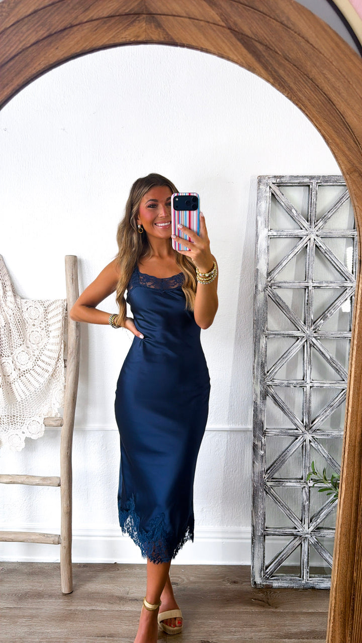 Life Is Beauty Midi Dress, Navy