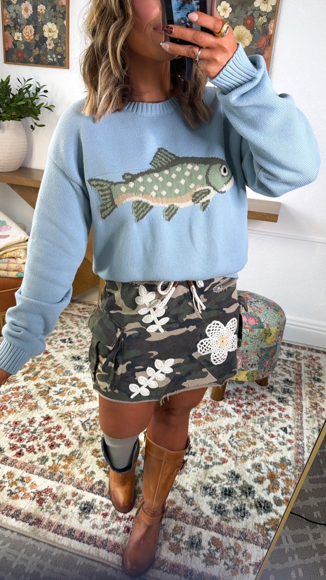 Fin & Tide Sweater, Light Blue