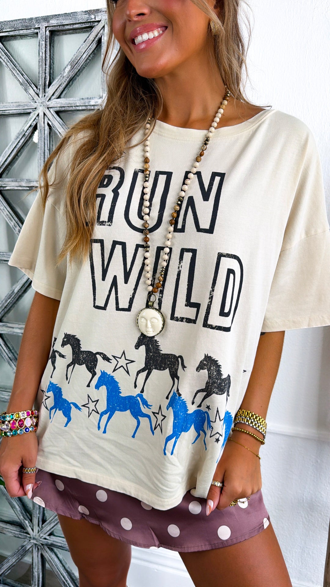Runnin' Wild Graphic Tee, Beige