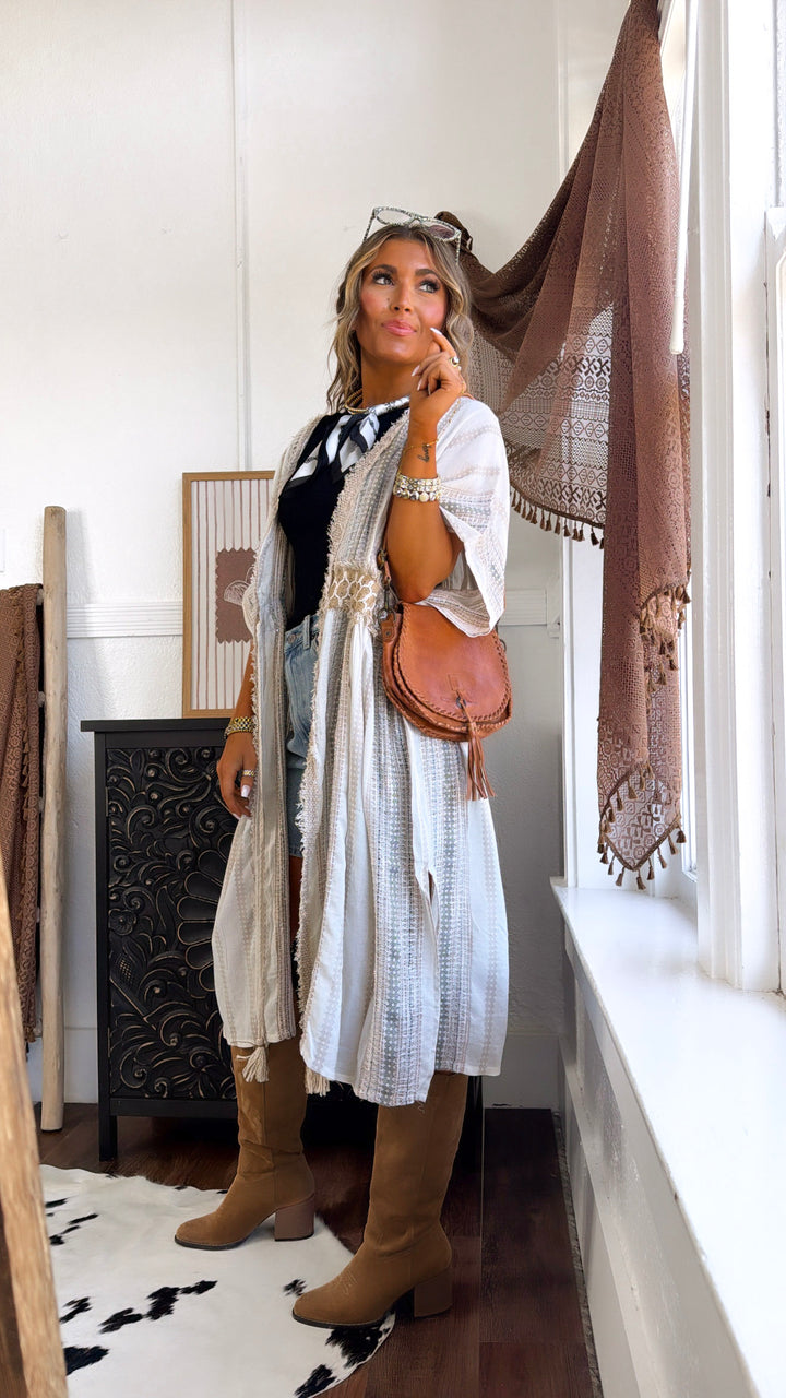 Saige Trail Kimono, Natural Multi