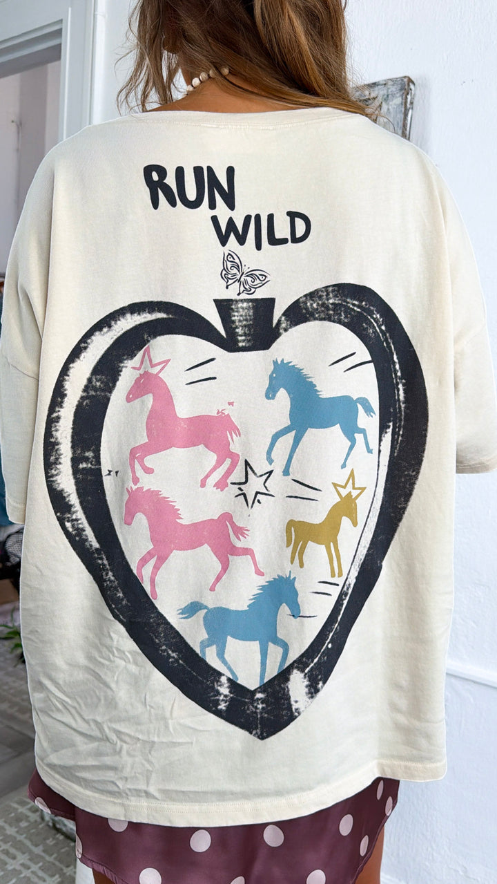 Runnin' Wild Graphic Tee, Beige