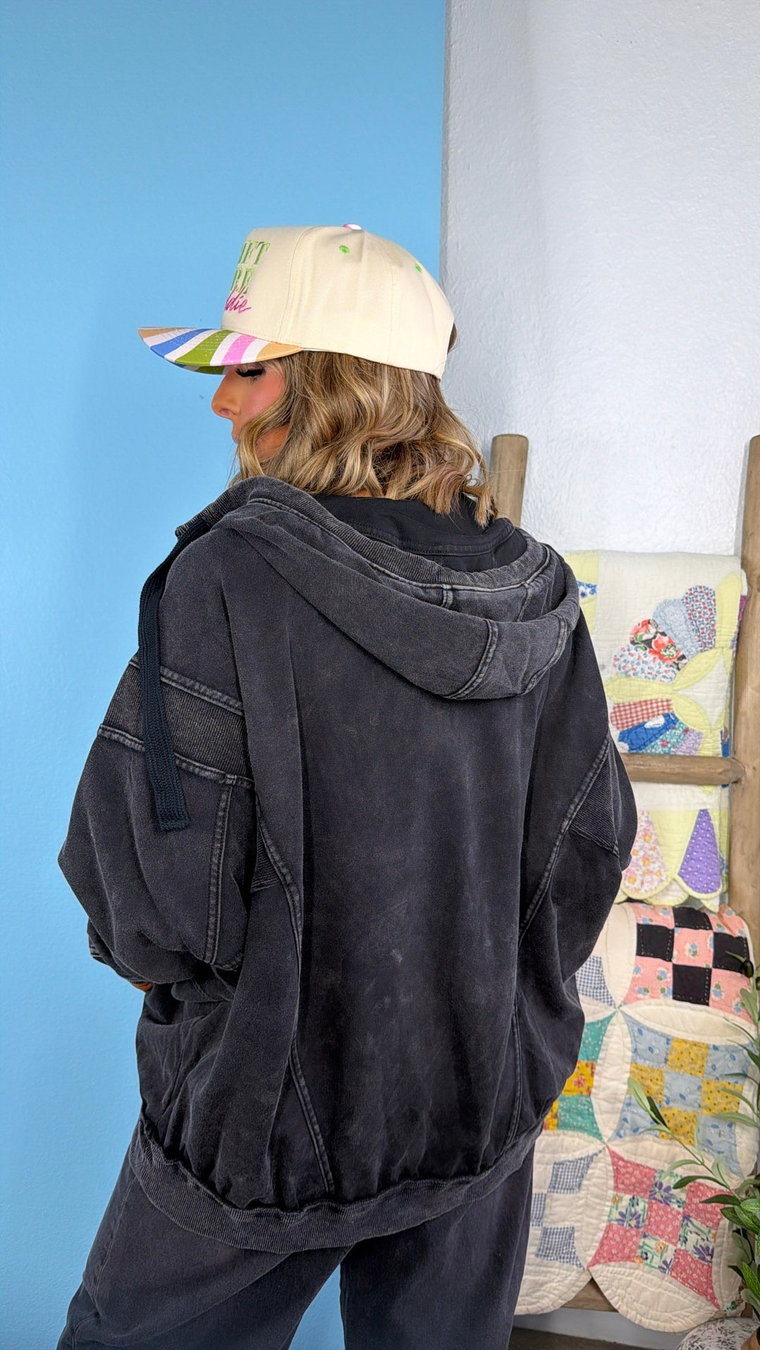 Easy Wear Zip Up Hooded Jacket, Black