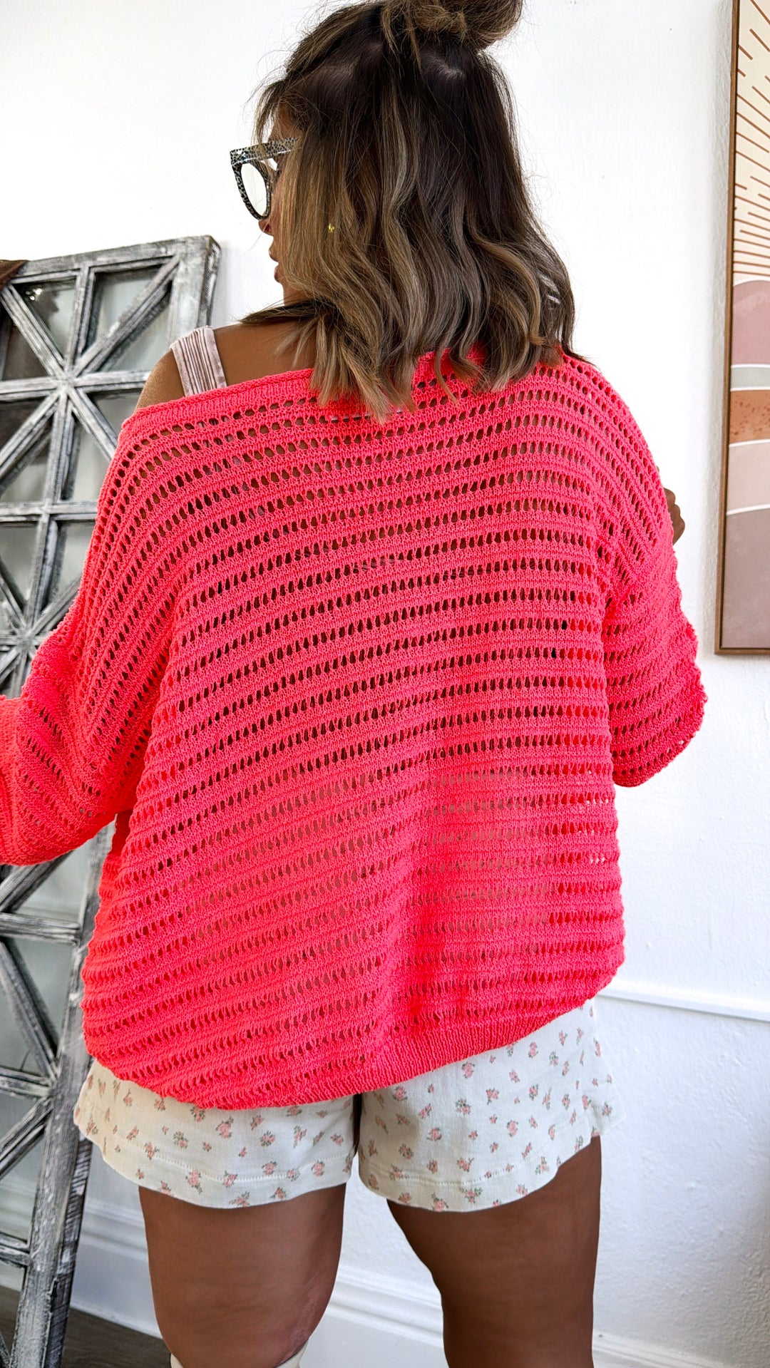 A Cool Evening Breeze Sweater, Coral