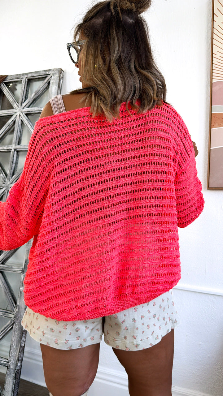 A Cool Evening Breeze Sweater, Coral
