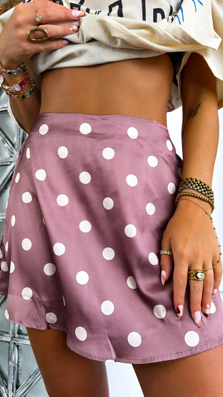 Rosewood Polka Dot Skirt, Hazelnut/Mink