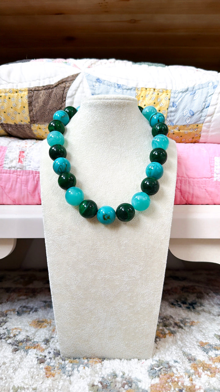 Pop Of Joy Necklace, Turquoise/Grenn